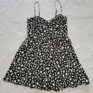 Pearl Georgina‎ Chapman Marchesa Dress 12 Black Star Print Chiffon